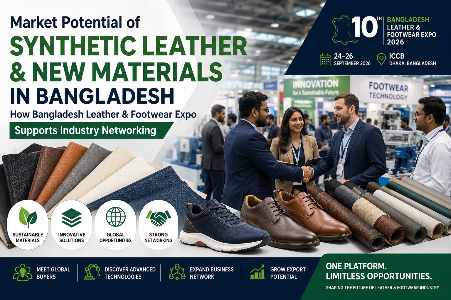 Market Potential of Synthetic Leather & New Materials in Bangladesh: How Bangladesh Leather & Footwear Expo Supports Industry Networking